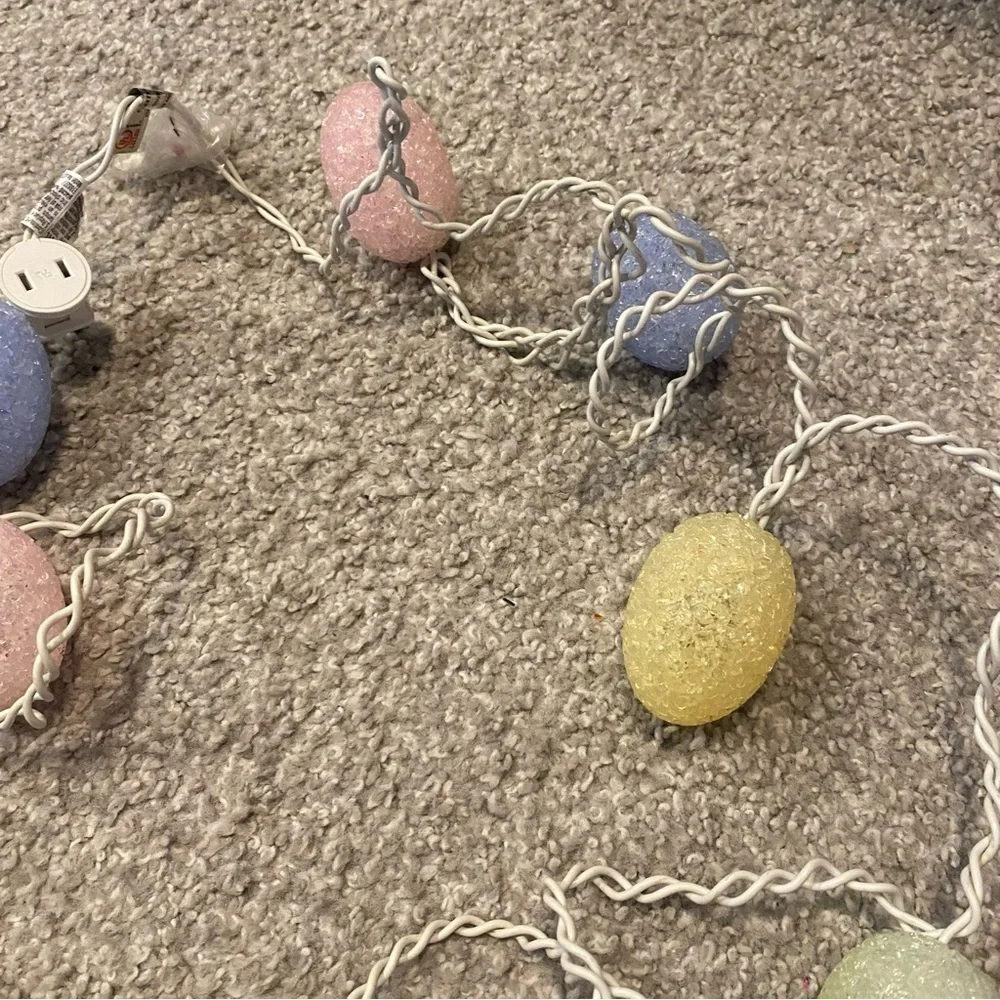 Vintage Easter Egg String Lights Pastel Pink Yellow Blue Decoration